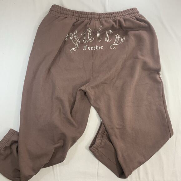 Juicy Couture x Forever 21 Women’s Brown Sweatpants Size 2X Joggers Rhinestones - Picture 11 of 13